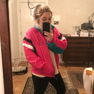 VTG Pink Nylon Ski Jacket